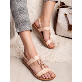 Vinceza Platta sandaler gul rosa 2