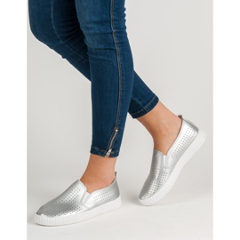 SHELOVET Openwork Slipons grå 2