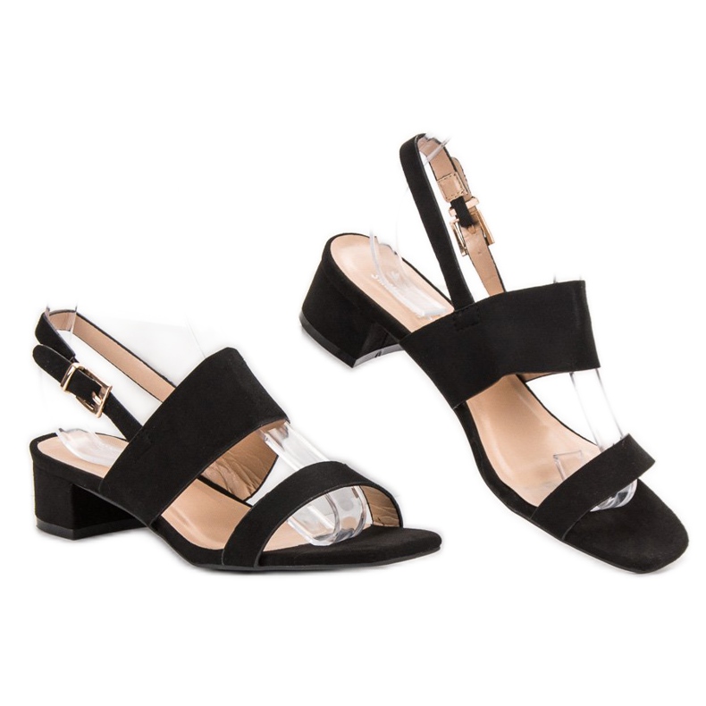 Small Swan Bekväma högklackade sandaler svart 2