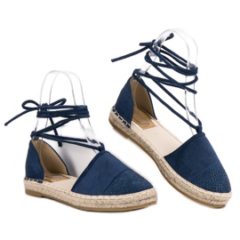 Seastar Bundet Espadrilles med kristaller blå 2