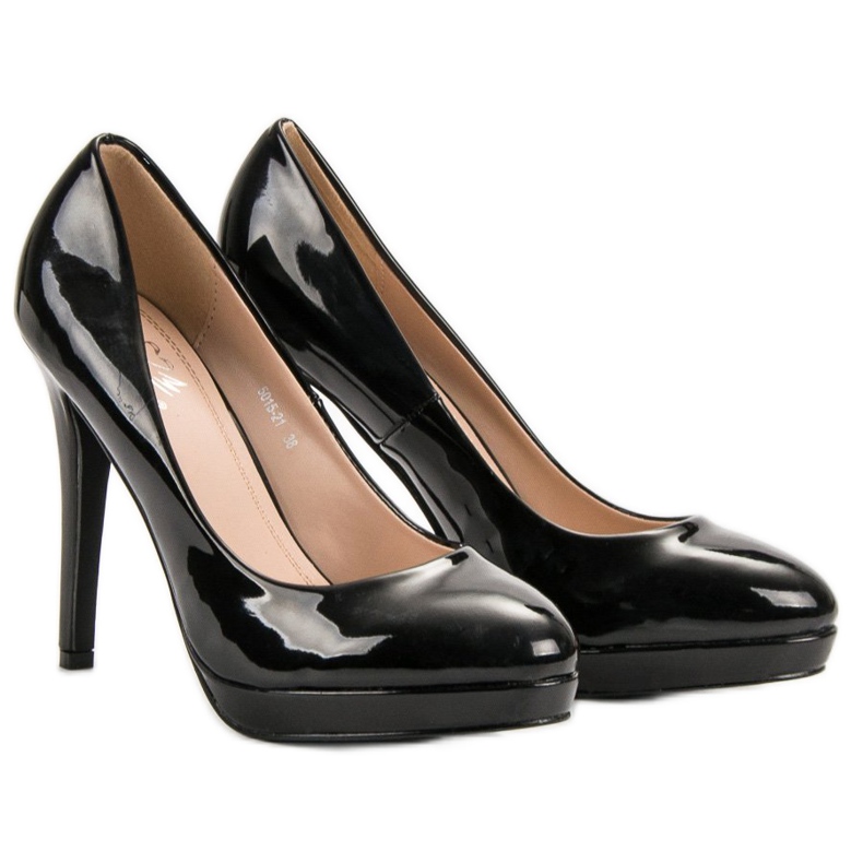 Small Swan Lackerade stift på plattformen svart 1