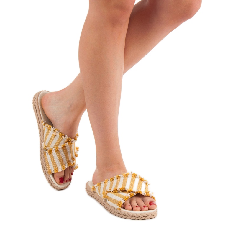 Seastar Randiga tofflor gul 2