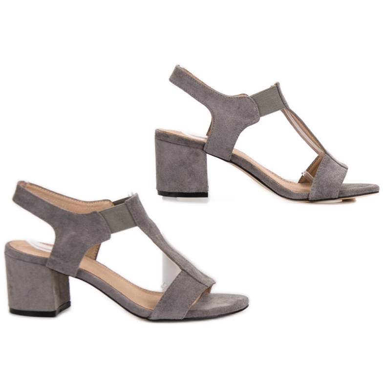 Evento Slip-on sandaler på ett inlägg grå 1