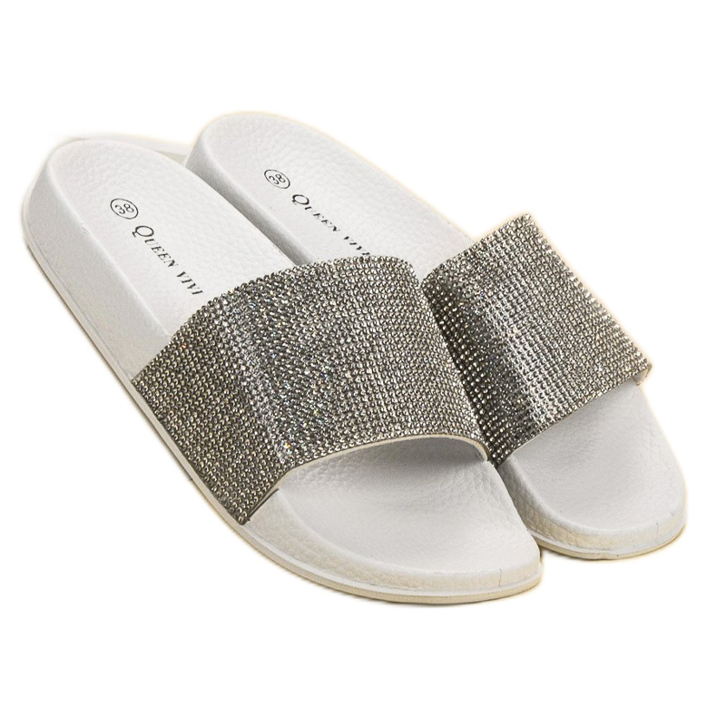 Queen Vivi Tofflor Med Kristaller vit 1
