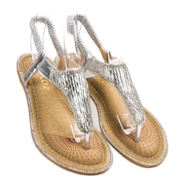 Encor Sandaler Med Kristaller grå 1