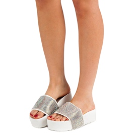 Marquiz Trendiga tofflor på plattformen vit mångfärgad 1