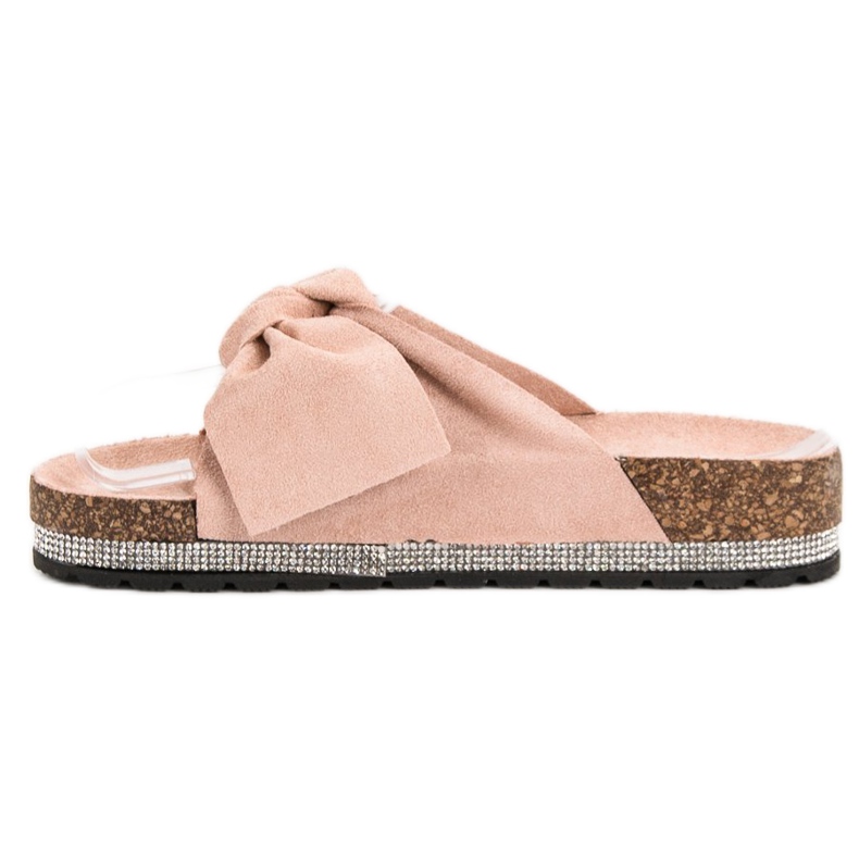 Anesia Paris Mocka tofflor med kristaller rosa 1