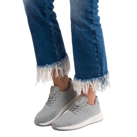 SHELOVET Trendiga textilskor grå 2
