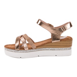 Seastar Trendiga sandaler med cubic zirconia gul 1