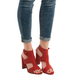 Ideal Shoes Sexiga högklackade sandaler röd 1