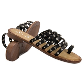 SHELOVET Tofflor Med Strass svart 1