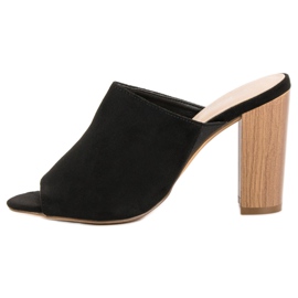 Kayla Inbyggda högklackade sandaler svart 1