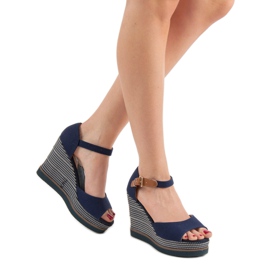 Primavera Sandaler med kil blå 2