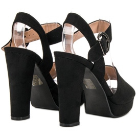 SHELOVET Svarta sandaler på plattformen 2