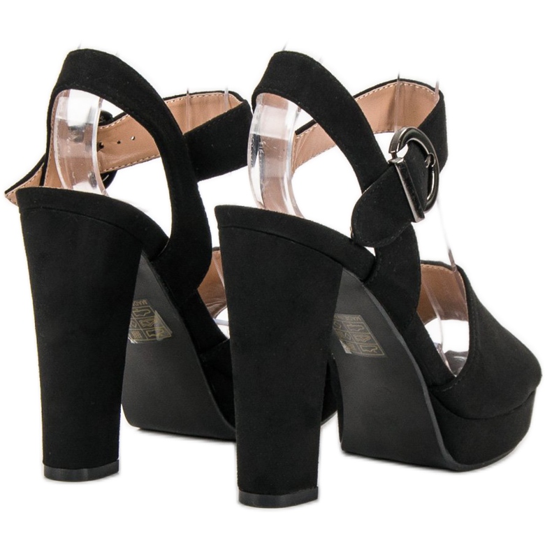 SHELOVET Svarta sandaler på plattformen 2