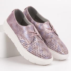 Goodin Lätta läderskor rosa mångfärgad 1