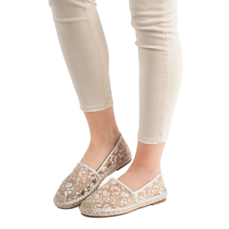 Spets Espadrilles VICES brun gul 1