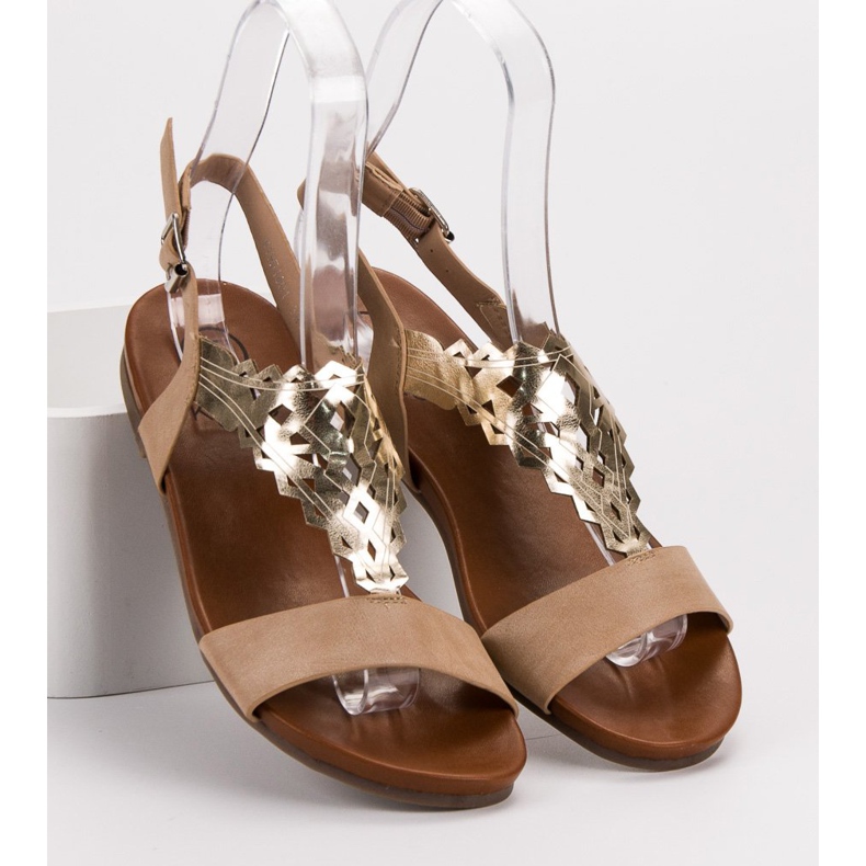 Kylie Snygga platta sandaler beige 2