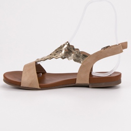 Kylie Snygga platta sandaler beige 1