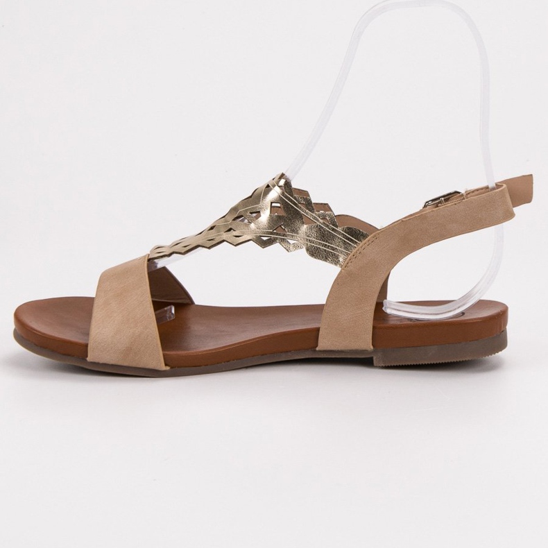 Kylie Snygga platta sandaler beige 1
