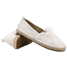 Lily Shoes Espadrilles med fransar vit 2