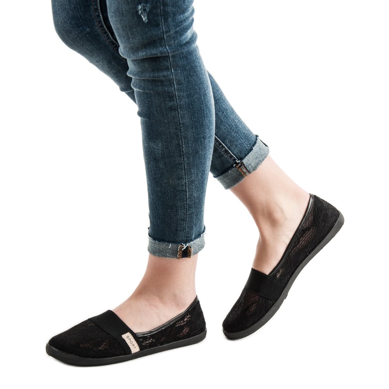 SHELOVET Spetsiga ballerinor svart 1