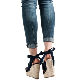 Cm Paris Marinblå sandaler på en kil 1