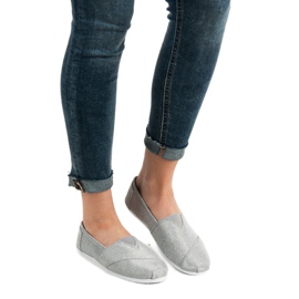 SHELOVET Glitter Slip On Sneakers grå 1