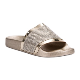 VICES tofflor med cubic zirconia gul 1