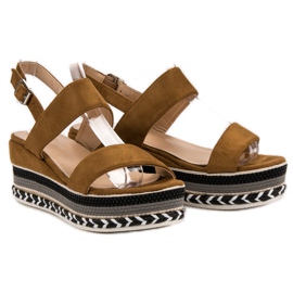 Primavera Boho Wedge Sandaler brun 1