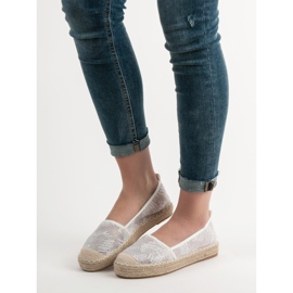 SHELOVET Spets Espadrilles vit 2