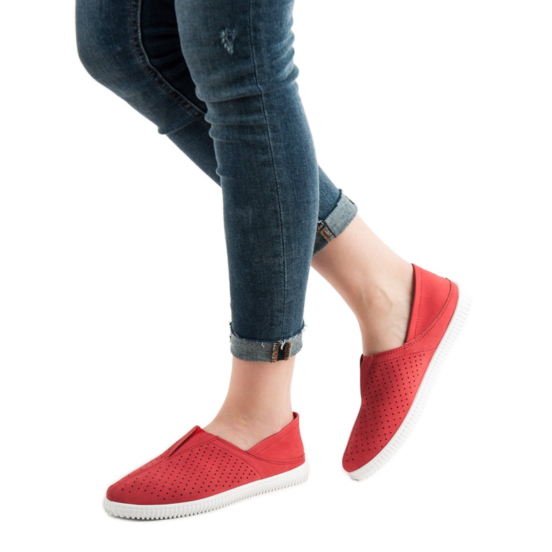 Super Mode Bekväma slip -on sneakers röd 1