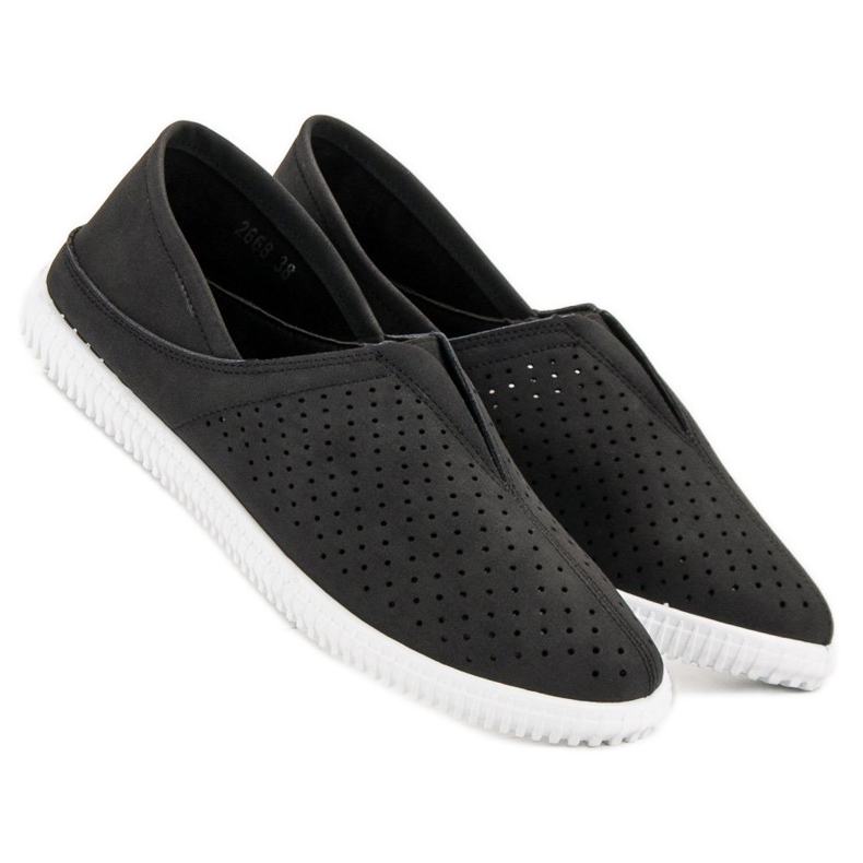 Super Mode Bekväma slip -on sneakers svart 2