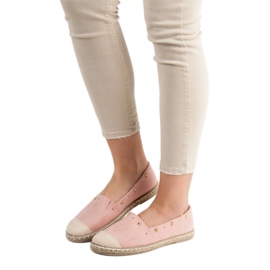 SHELOVET Espadrilles med jetplan rosa 1