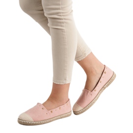 SHELOVET Espadrilles med jetplan rosa 2