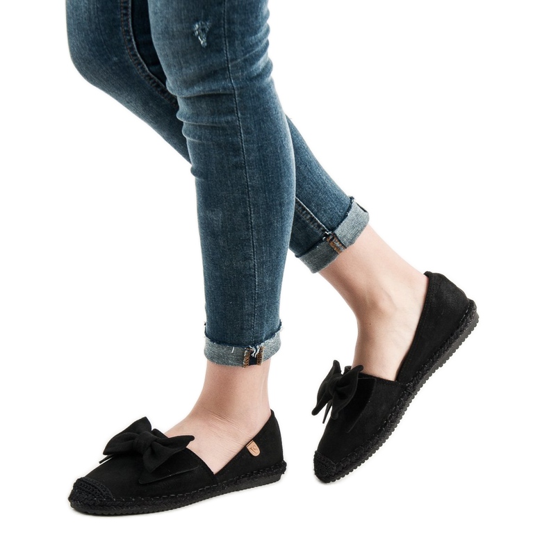 Espadrilles med rosett VICES svart 1