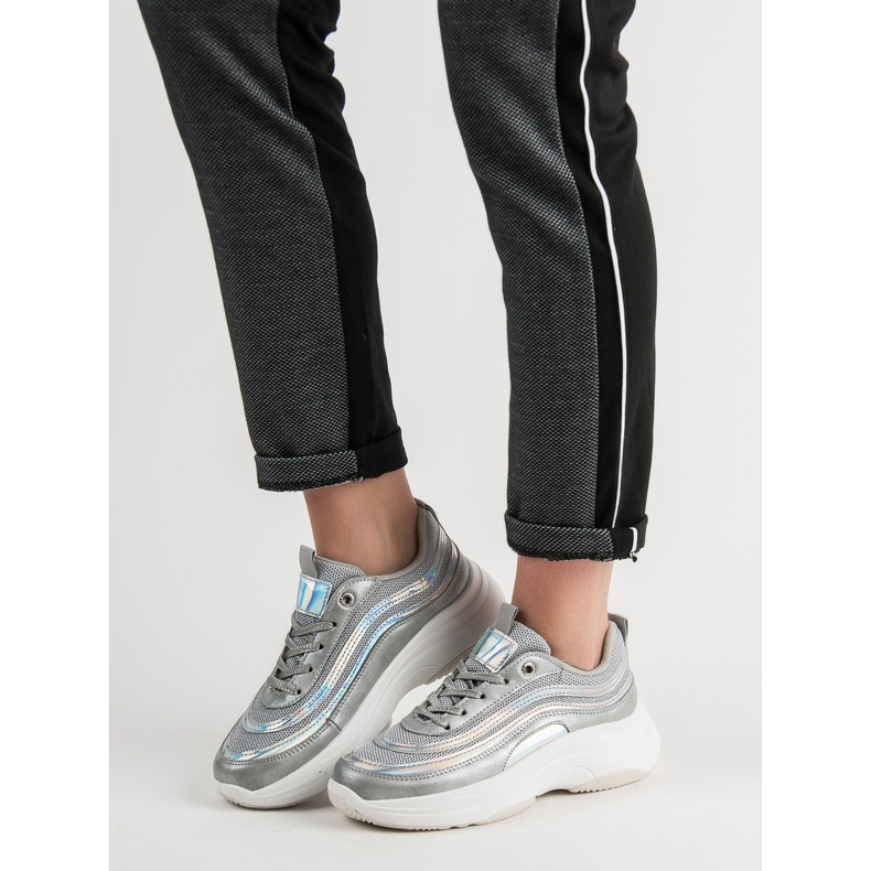 SHELOVET Sneakers på plattformen grå 2