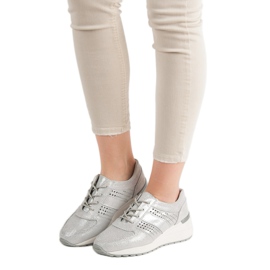 Läderskor VINCEZA grå 2