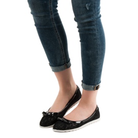 SHELOVET Ballerina med spets svart 1