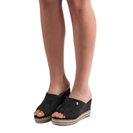 Best Shoes Sandaler med kil svart 1