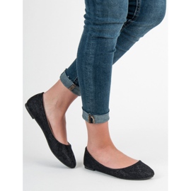 SHELOVET Spetsballerinor med glitter svart 2