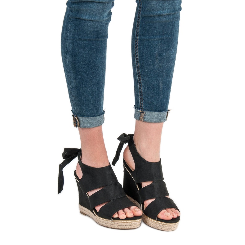 Anesia Paris Sandaler med kil svart 2