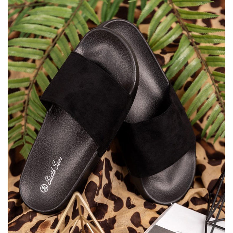 SHELOVET Mocka sport tofflor svart 1