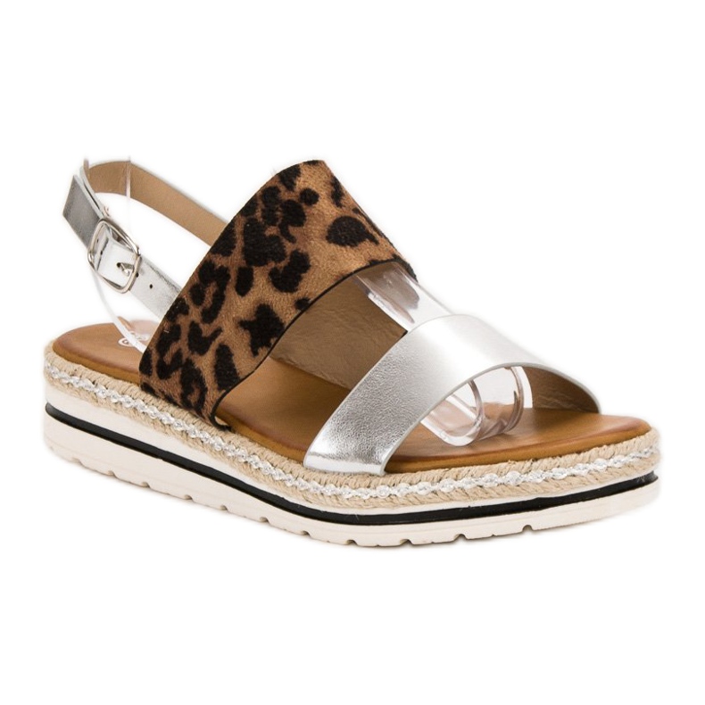 SHELOVET Bekväma sandaler brun grå 1