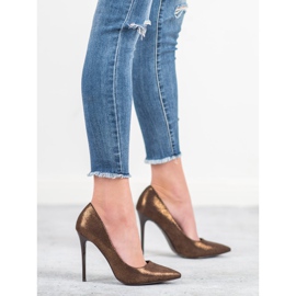 Bestelle Glitter höga klackar brun 2