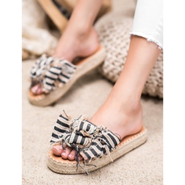 Seastar Randiga tofflor brun blå 2