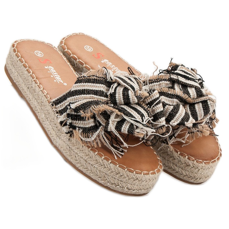 Seastar Randiga tofflor brun 2