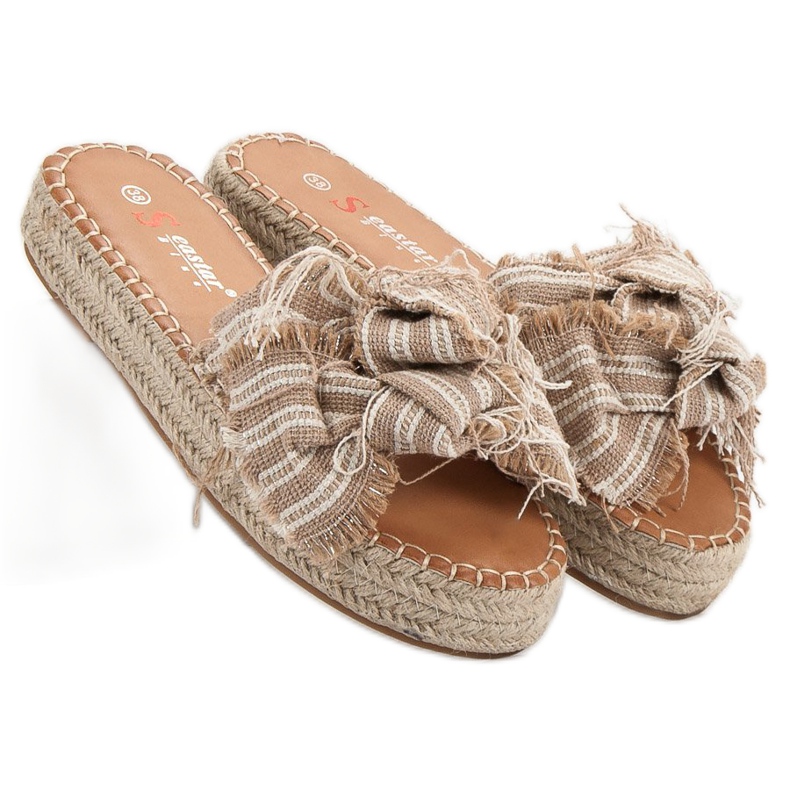 Seastar Randiga tofflor brun 1