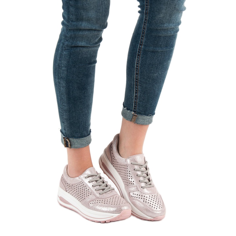 Filippo Läderbrokadskor rosa 2