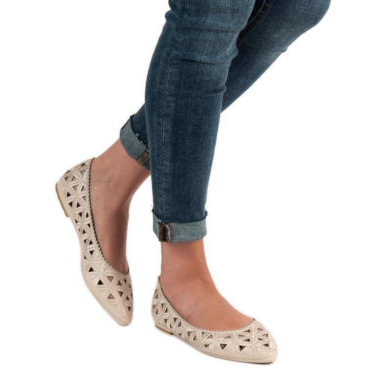 Openwork VICES ballerinor beige 2